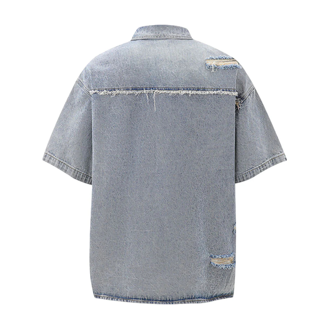 Distressed Ripped Denim Suit