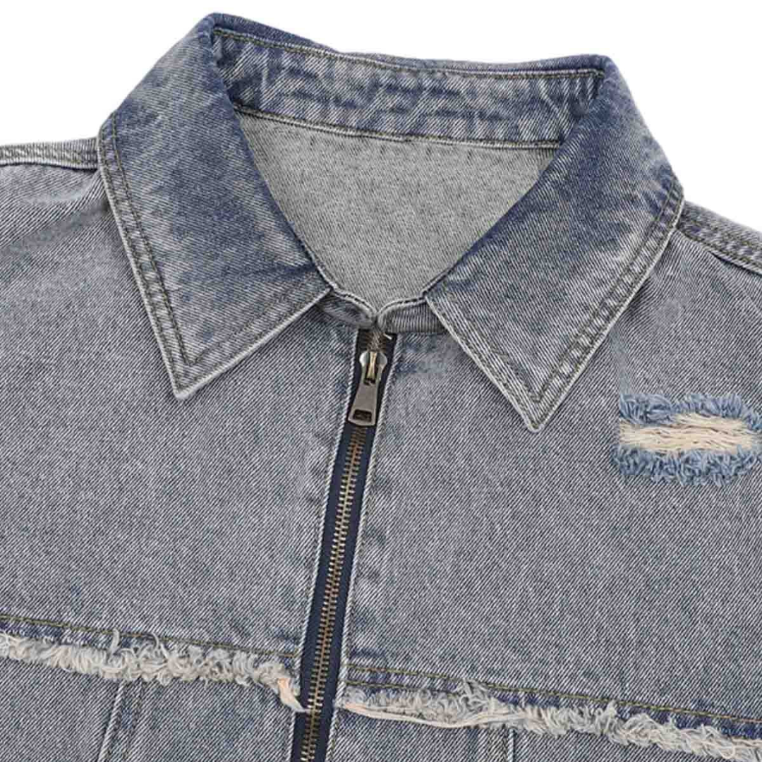 Distressed Ripped Denim Suit