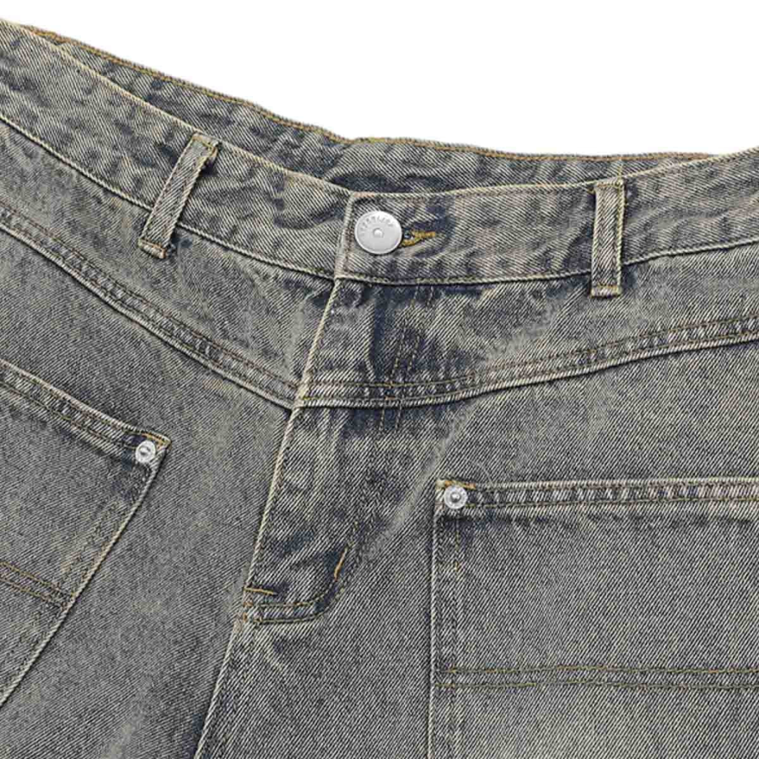 Distressed Ripped Denim Suit