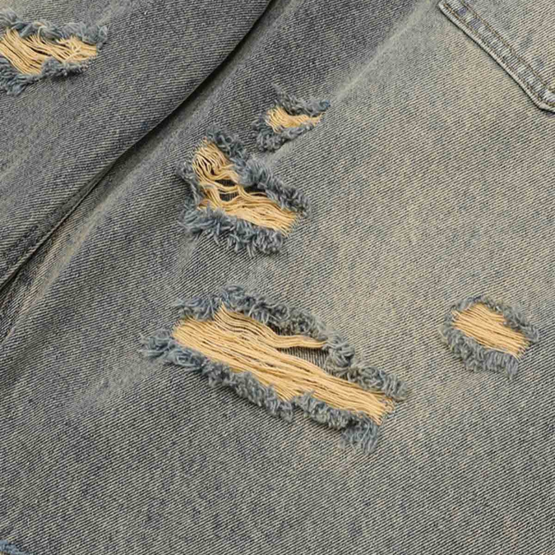 Distressed Ripped Denim Suit