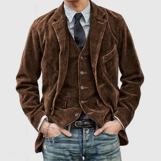 André Ferran Corduroy Jacket + Vest Set