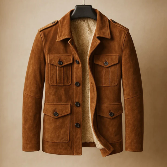 Italian Giovanni Sueded Sherpa Field Jacket