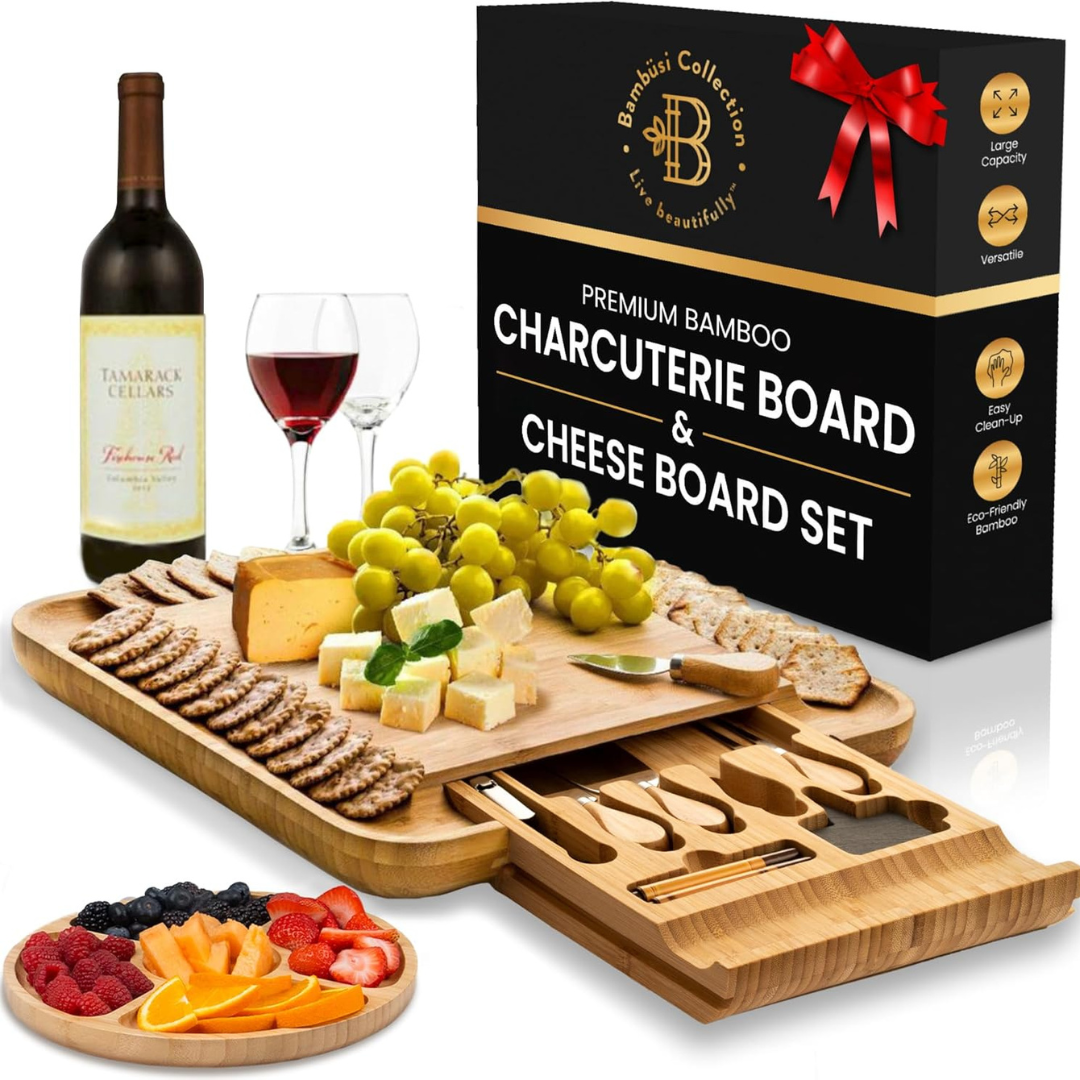 Bamboo Charcuterie Board Set