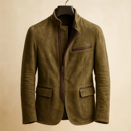 italian Vittorio Sueded Zip Jacket