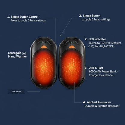 AI Hand Warmer 2-Pack™ Rechargeable Hand Warmer